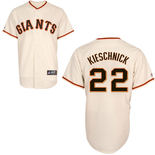 Roger Kieschnick #22 Youth Baseball Jersey-San Francisco Giants Authentic Home White Cool Base MLB Jersey